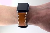 Geschikt Voor Smart Watch Lederen Band -  Cognac - 42mm En 44mm - Geschikt Voor Smart Watches