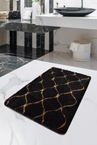 Nerge.be | Badmatten | Infinity Black 70x120 cm | %100 Acrylic - Handmade | Badmat Set | Antislip | Washable in the Machine | Soft surface