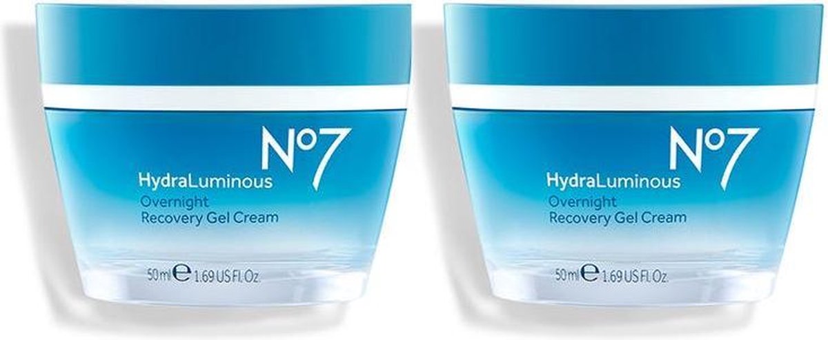No7 Hydraluminous Overnight Recovery Gel Cream 2x50ml