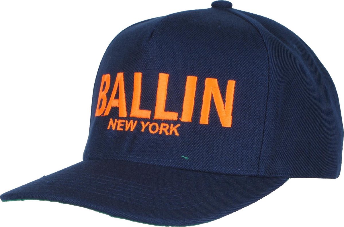 Ballin - Snapback - Cap - Unisex - Navy - Neon Oranje