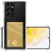 Samsung Galaxy S21 Ultra Hoesje Card Case Met Pasjeshouder - Transparant