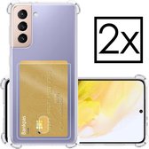 Samsung Galaxy S21 Hoesje Card Case Met Pasjeshouder Transparant - 2x
