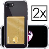 Hoes voor iPhone SE (2020) Hoesje Card Case Met Pasjeshouder Shockproof Transparant - 2x