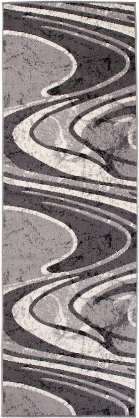 Tapiso Dream Carpet Runner Salon Chambre Gris Foncé Abstrait Moderne Atmosphérique Design' intérieur Durable Atmosphère De Vie Haute Qualité Taille - 90 x 310 cm