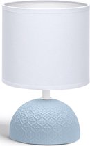 LED Tafellamp - Tafelverlichting - Igan Conton 1 - E14 Fitting - Rond - Mat Blauw - Keramiek