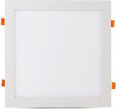 LED Downlight Slim - Nicron Xisus - Inbouw Vierkant 24W - Helder/Koud Wit 6400K - Mat Wit - Aluminium - 300mm