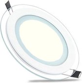 LED Downlight Slim - Inbouw Rond 6W - Natuurlijk Wit 4200K - Mat Wit Glas - Ø96mm