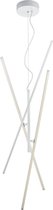 LED Hanglamp - Hangverlichting - Torna Tiraki - 24W - Warm Wit 3000K - Rechthoek - Mat Wit - Aluminium