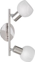 LED Plafondspot - Torna Besina - E14 Fitting - 2-lichts - Rond - Mat Nikkel - Aluminium