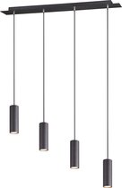 LED Hanglamp - Torna Mary - GU10 Fitting - 4-lichts - Rond - Mat Zwart Aluminium