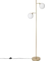 QAZQA pallon - Art Deco Vloerlamp | Staande Lamp - 2 lichts - H 1530 mm - Wit - Woonkamer | Slaapkamer | Keuken