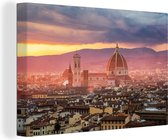 Canvas Schilderij Florence - Stad - Licht - 30x20 cm - Wanddecoratie