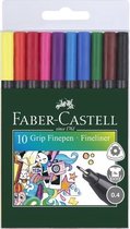 Fineliner Faber Castell GRIP 0,4mm etui a 10 stuks assorti