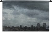 Wandkleed Regen - Raam met regendruppels in Londen Wandkleed katoen 120x80 cm - Wandtapijt met foto