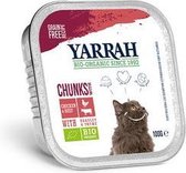 Yarrah cat kuipje brokjes kip/rund kattenvoer 100 gr