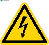 Simbol - Stickers Gevaarlijke Elektrische Spanning - Hoogspanning (W012) - Duurzame Kwaliteit - Formaat ▲ 30 x 30 x 30 cm