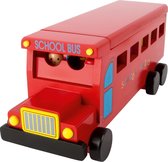 Small Foot - Houten rode schoolbus - Legler - Inclusief 12 poppetjes