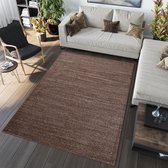 Tapiso Sari Vloerkleed Laagpolig Tapijt Karpet Bruin Maat- 220x320