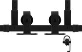 GPF Bouwbeslag schuifdeursysteem Mutka zwart dubbel 150 cm