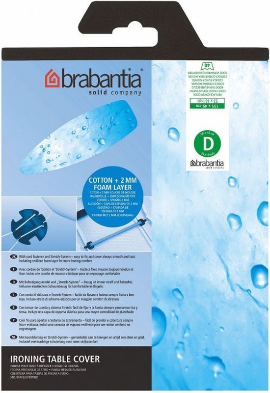 Brabantia Brabantia Housse de Table à Repasser Housse de Repassage D 135 x 45 cm Ice Water 
