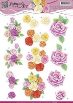 Roze rozen 3D-Knipvel Jeanine's Art 10 stuks