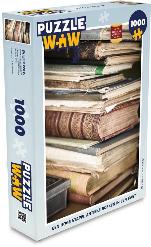 Streng onbekend betekenis Puzzel Een hoge stapel antieke boeken in een kast - Legpuzzel - Puzzel 1000  stukjes... | bol.com