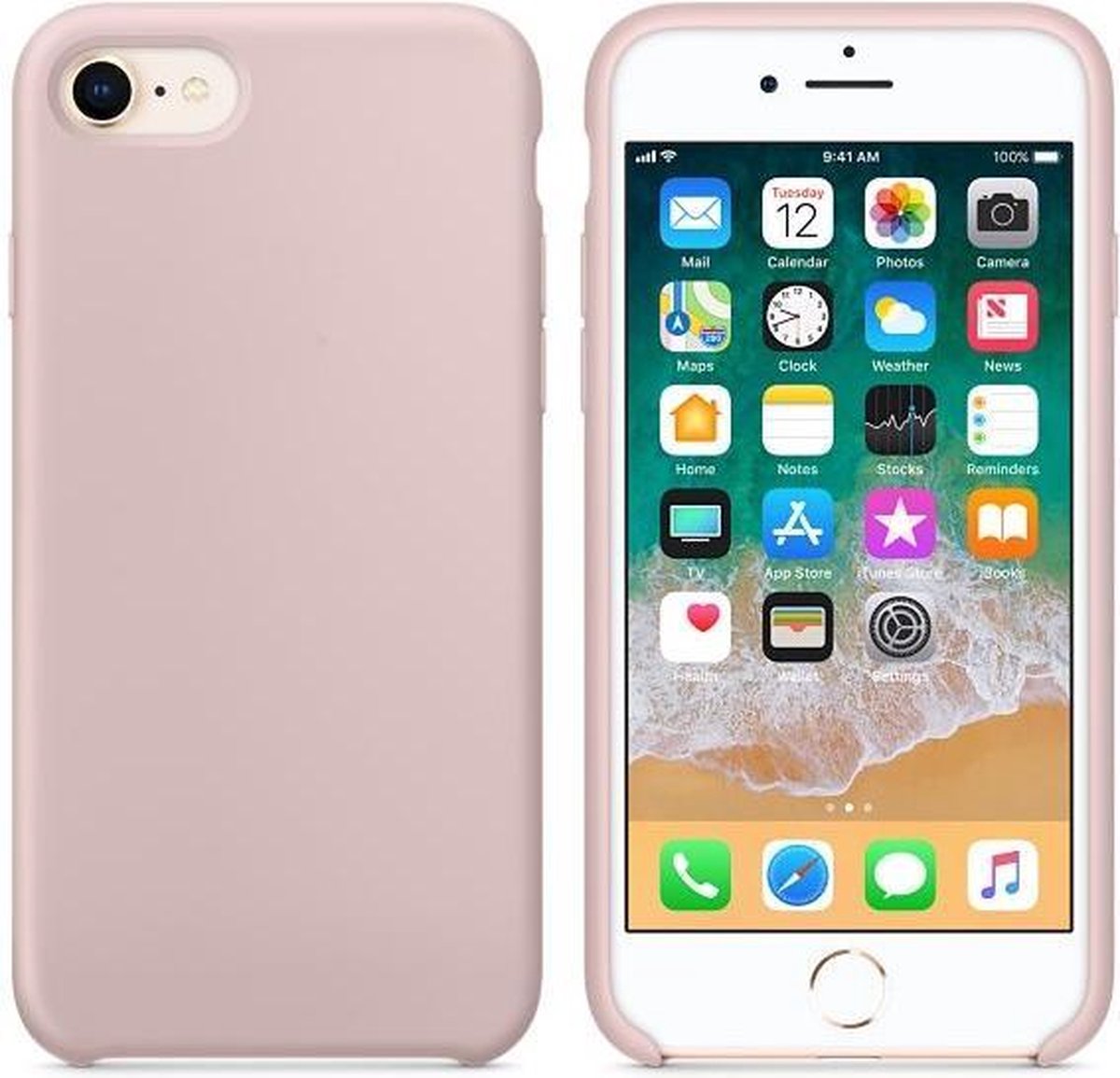 Hoogwaardige Silicone Case / Cover / Hoes voor iPhone 8 / 7 Zwart