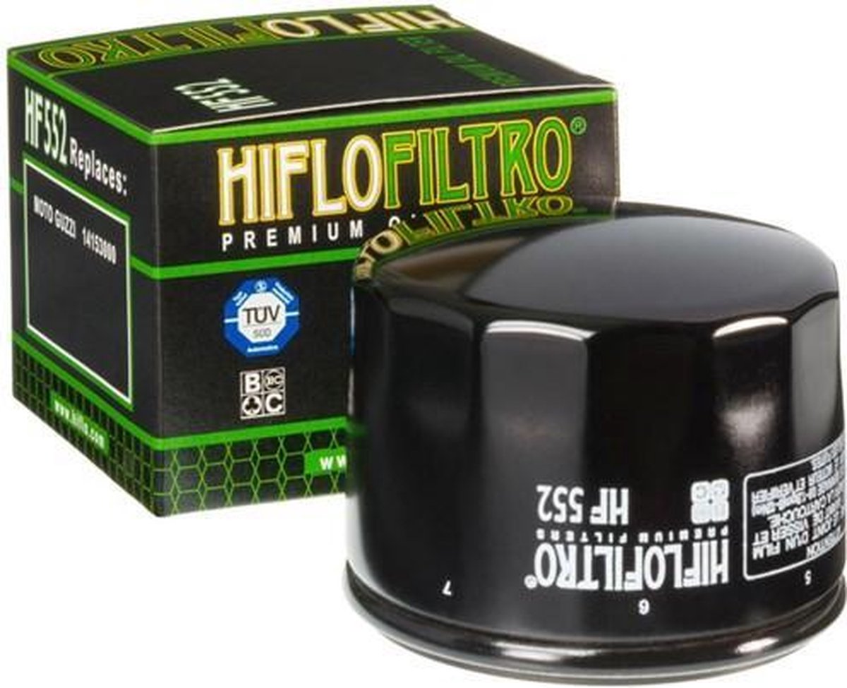 Oliefilter Hiflofiltro voor Moto Guzzi 850 Motorfiets 1975 tot 1988 HF552 / 14153000 Nieuw