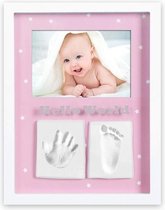 Interbaby Fotolijst Met Afdruk 32 X 21 Cm Klei/hout Roze/blauw