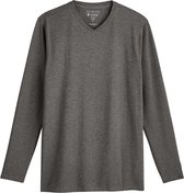 Coolibar - UV Shirt voor heren - V-Hals Longsleeve - Morada - Houtskoolgrijs - maat L