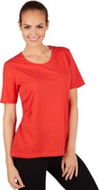 dressforfun - T-shirt voor dames rood XL - verkleedkleding kostuum halloween verkleden feestkleding carnavalskleding carnaval feestkledij partykleding - 301263