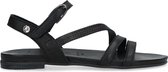 No Stress - Dames - Zwarte leren sandalen - Maat 38