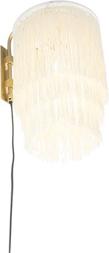 QAZQA franxa - Oosterse Wandlamp voor binnen - 1 lichts - D 260 mm - Crème - Woonkamer | Slaapkamer | Keuken