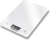 Inventum WS305 - Digitale keukenweegschaal - 1 gr tot 5 kg - Tarrafunctie - Glazen oppervlak - Inclusief batterij - Wit glas