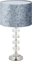Relaxdays Tafellamp velvet - schemerlamp met kap - nachtlamp - sfeerlamp - woonkamer