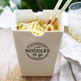 Riviera Maison Kom 12 cm - Fresh Asian Food Noodles To Go Bowl - Wit - Porselein- 1 stuks