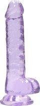 7" / 18 cm Realistic Dildo With Balls - Purple