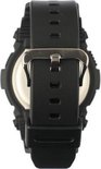 Onderkant van een zwart G-Shock horloge met gesp en band.
