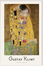 JUNIQE - Poster in kunststof lijst Klimt - The Kiss -13x18 /Geel