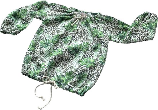 tinymoon Meisjes Blouse Soft Nature Leaves Leopard – model Balloon – Maat 86/92