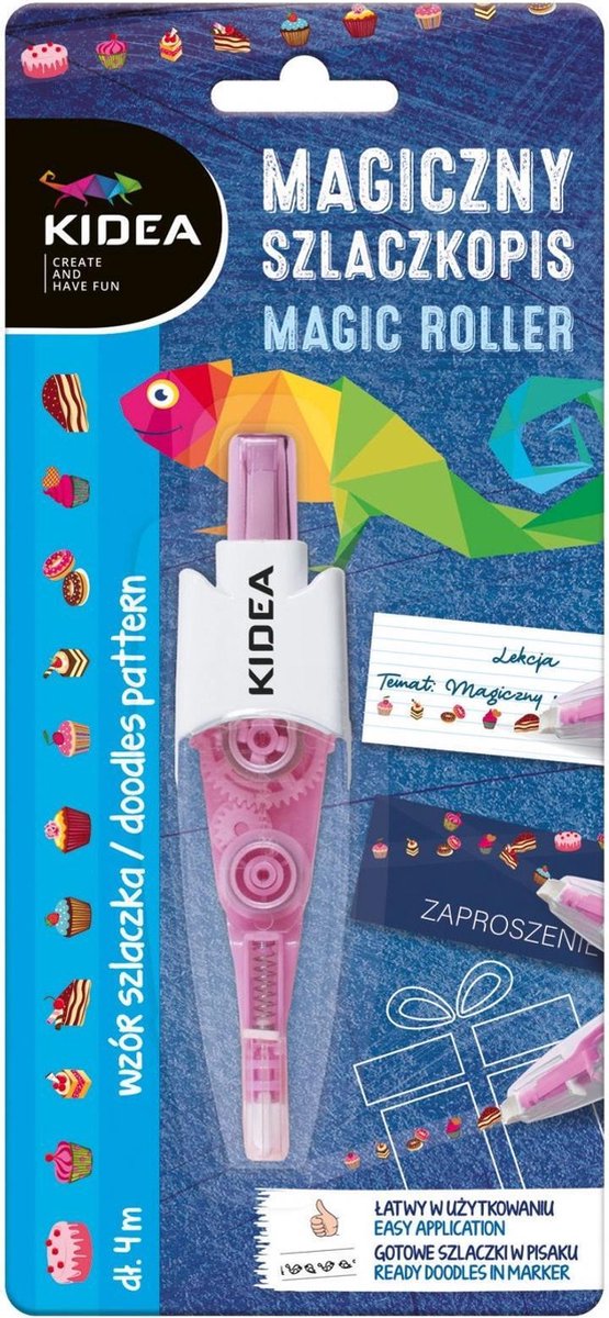 Kidea Decoratietape Eten Magic Roller 4 M Roze/wit
