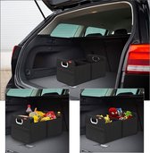 Kofferbakorganizer, made in Europe, kofferbaktas met 4 vakken en microvezeldoek, auto-organizer, onderhoudsarm, stabiel en opvouwbaar