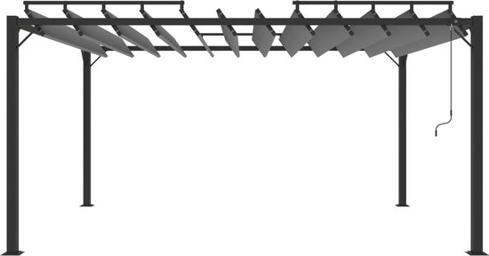 VIDAXL Tonnelle avec toit a persienne 3x3 m Anthracite Tissu