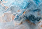 Fotobehang - Vlies Behang - Turquoise Marmeren Muur - 208 x 146 cm