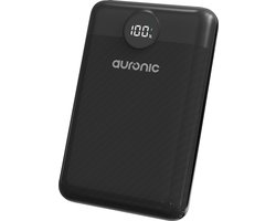 Auronic Powerbank 20.000 mAh - Snellader via USB-C en USB-A - Inclusief Kabel - 4 Oplaadpoorten - Quick Charge - Noodpakket - Zwart