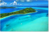 Muurdecoratie De Bora Bora eilanden - 180x120 cm - Tuinposter - Tuindoek - Buitenposter