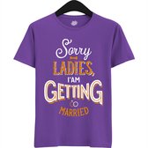 Sorry Ladies | Vrijgezellenfeest Cadeau Man - Groom To Be Bachelor Party - Grappig Bruiloft En Bruidegom Bier Shirt - T-Shirt - Unisex - Dark Purple - Maat 3XL