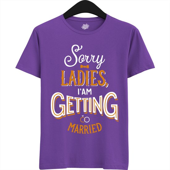 Sorry Ladies | Vrijgezellenfeest Cadeau Man - Groom To Be Bachelor Party - Grappig Bruiloft En Bruidegom Bier Shirt - T-Shirt - Unisex - Dark Purple - Maat 3XL