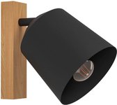 EGLO Cotorro wandlamp - E27 - landelijk - Bruin, zwart