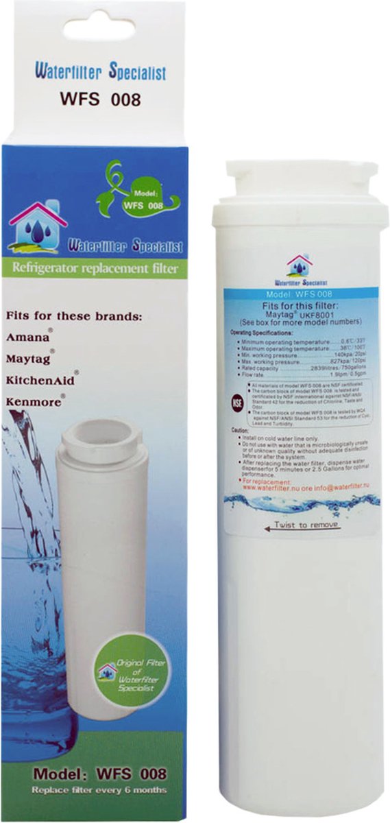 Amana Puri Clean Waterfilter WFS-008 / U8001 / 4396395 (3 Stuks)